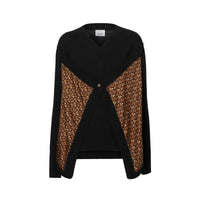 Pull en laine mérinos à panneaux - Black