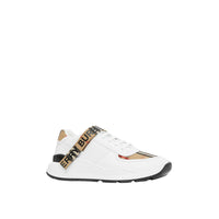 Sneakers en cuir et motif Vintage check à logo - Archive Beige & White
