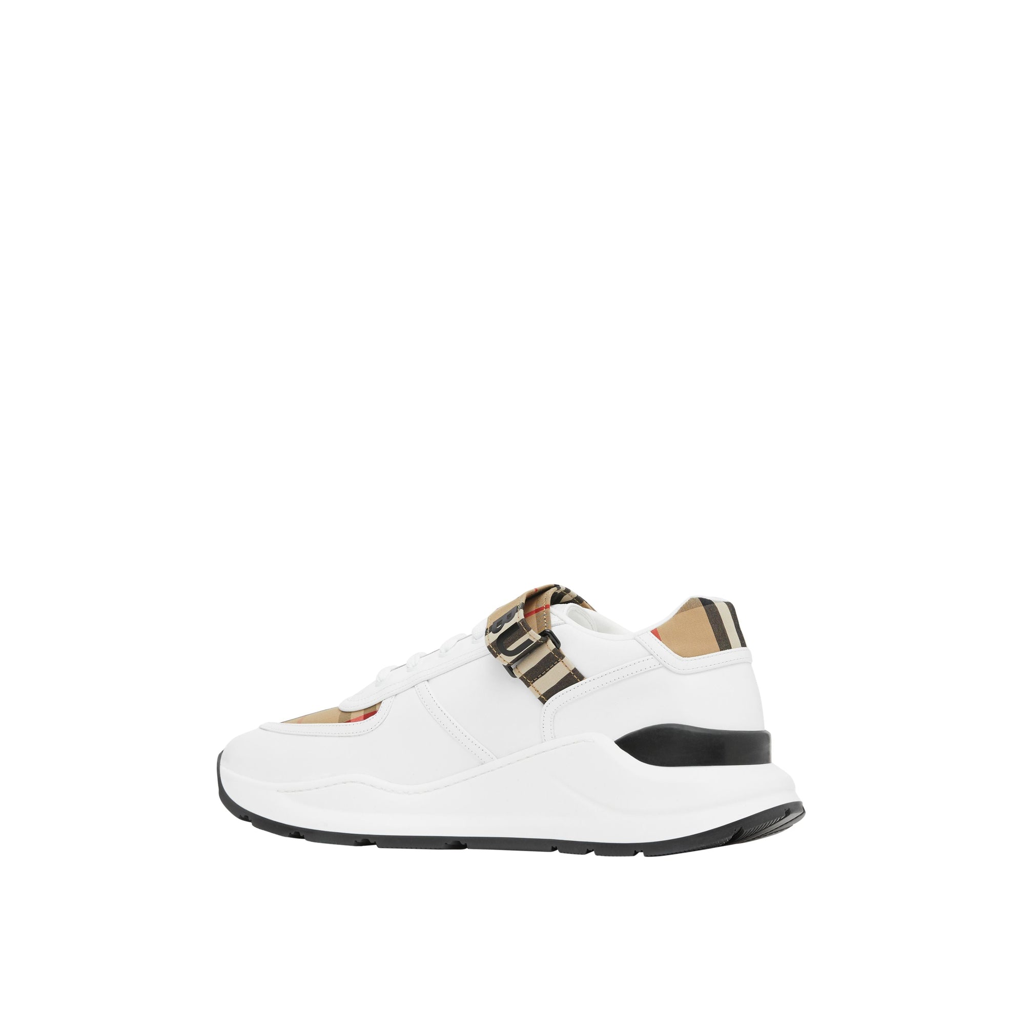 Sneakers en cuir et motif Vintage check à logo - Archive Beige & White
