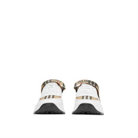 Sneakers en cuir et motif Vintage check à logo - Archive Beige & White