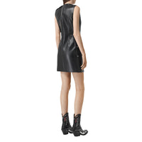 Mini robe en similicuir à ornements - Black