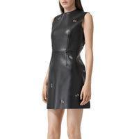 Mini robe en similicuir à ornements - Black