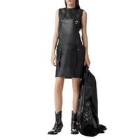 Mini-robe en similicuir avec ornements - Black