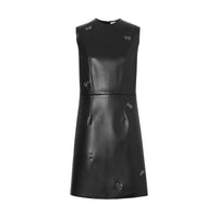 Mini robe en similicuir à ornements - Black
