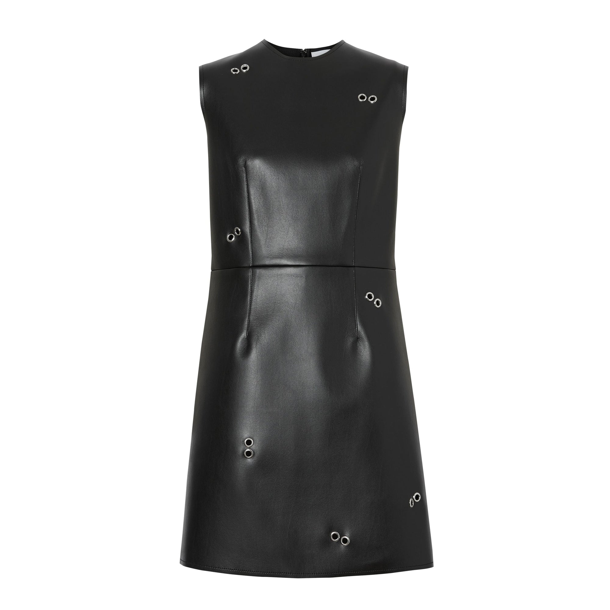 Mini-robe en similicuir avec ornements - Black