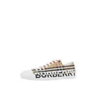 Sneakers en coton à motif Vintage check à logo - Archive Beige