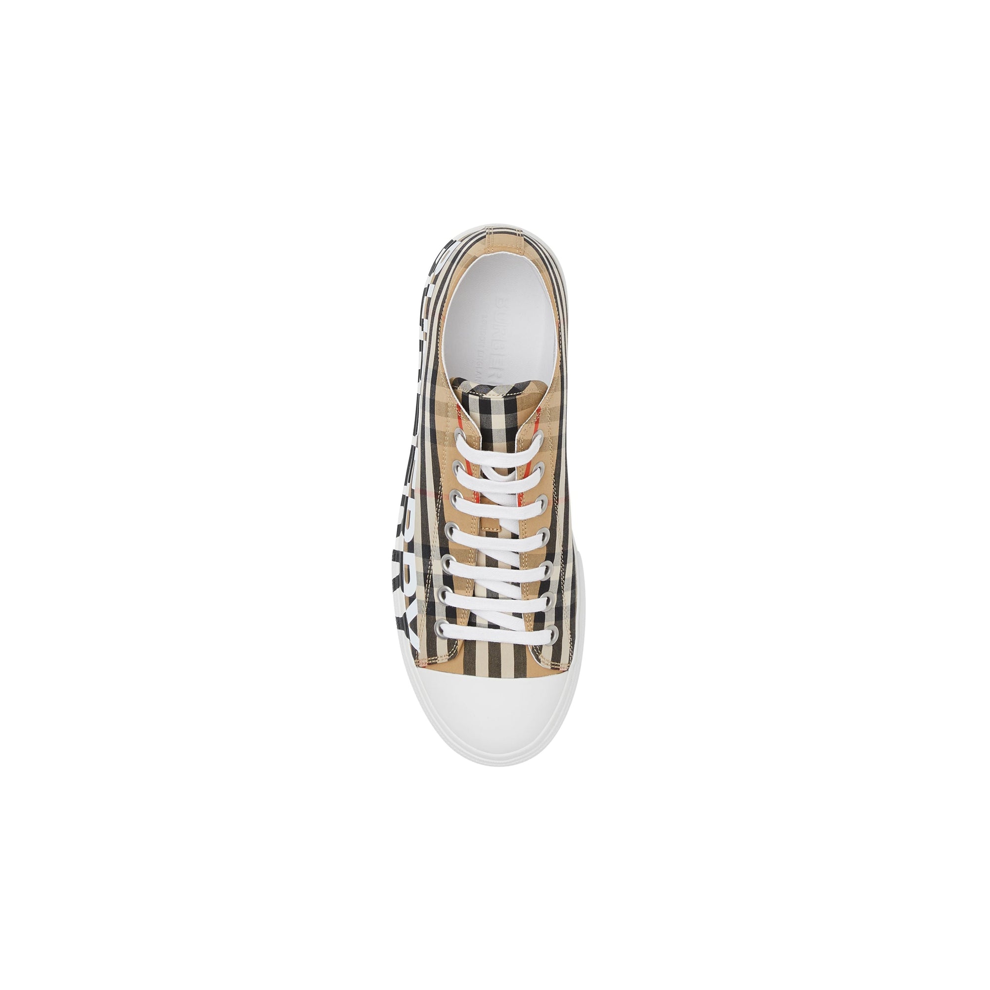 Sneakers en coton à motif Vintage check à logo - Archive Beige