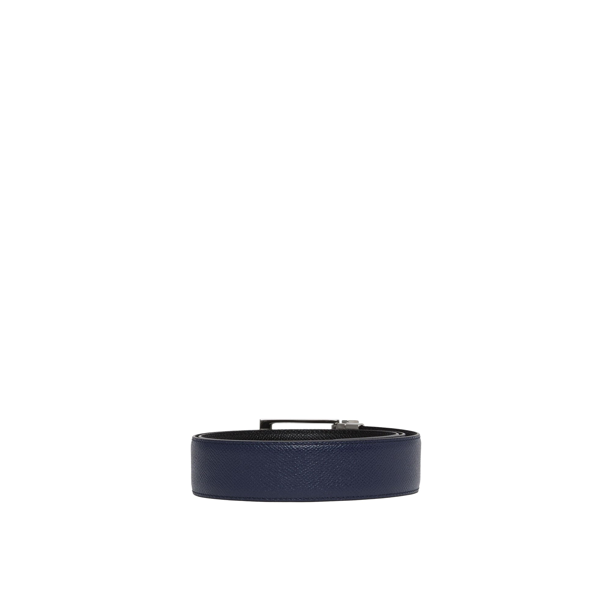 Ceinture réversible en cuir grainé - Navy & Black