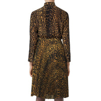 Chemisier à col lavallière en soie - Dark Mustard