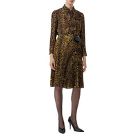 Chemisier à col lavallière en soie - Dark Mustard