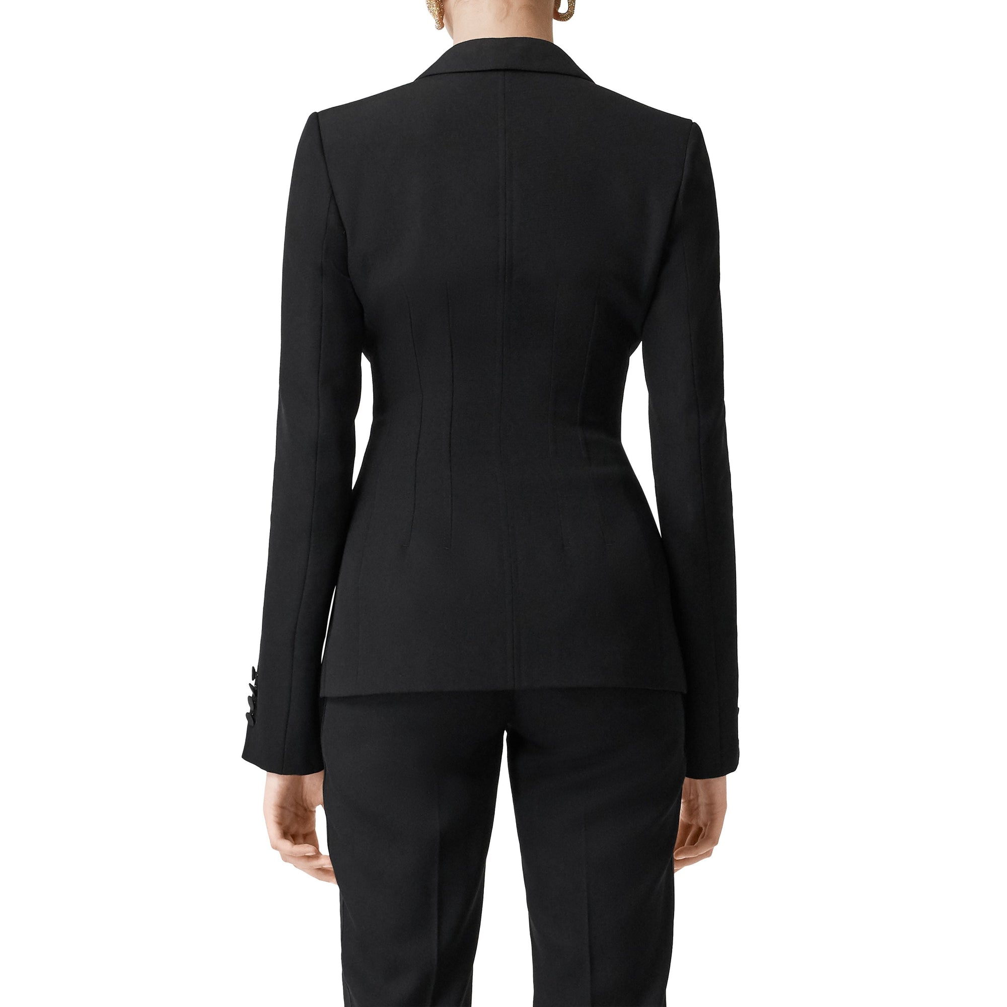 Veste tailleur en laine avec soie - Black