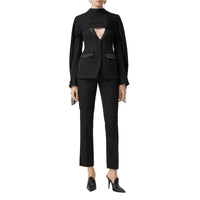 Veste tailleur en laine avec soie - Black