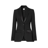 Veste tailleur en laine avec soie - Black