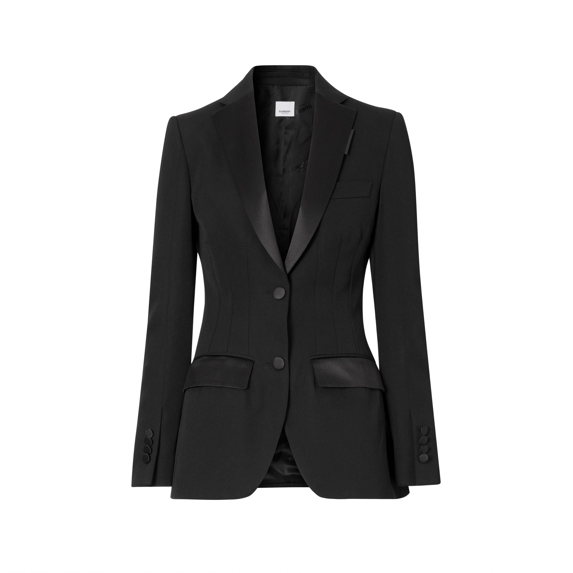 Veste tailleur en laine avec soie - Black