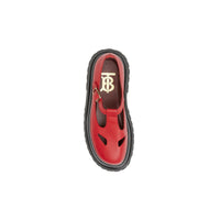 Talons salomés à semelles crantées en cuir - Red
