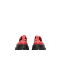 Talons salomés à semelles crantées en cuir - Red