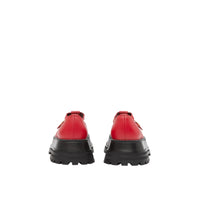 Talons salomés à semelles crantées en cuir - Red
