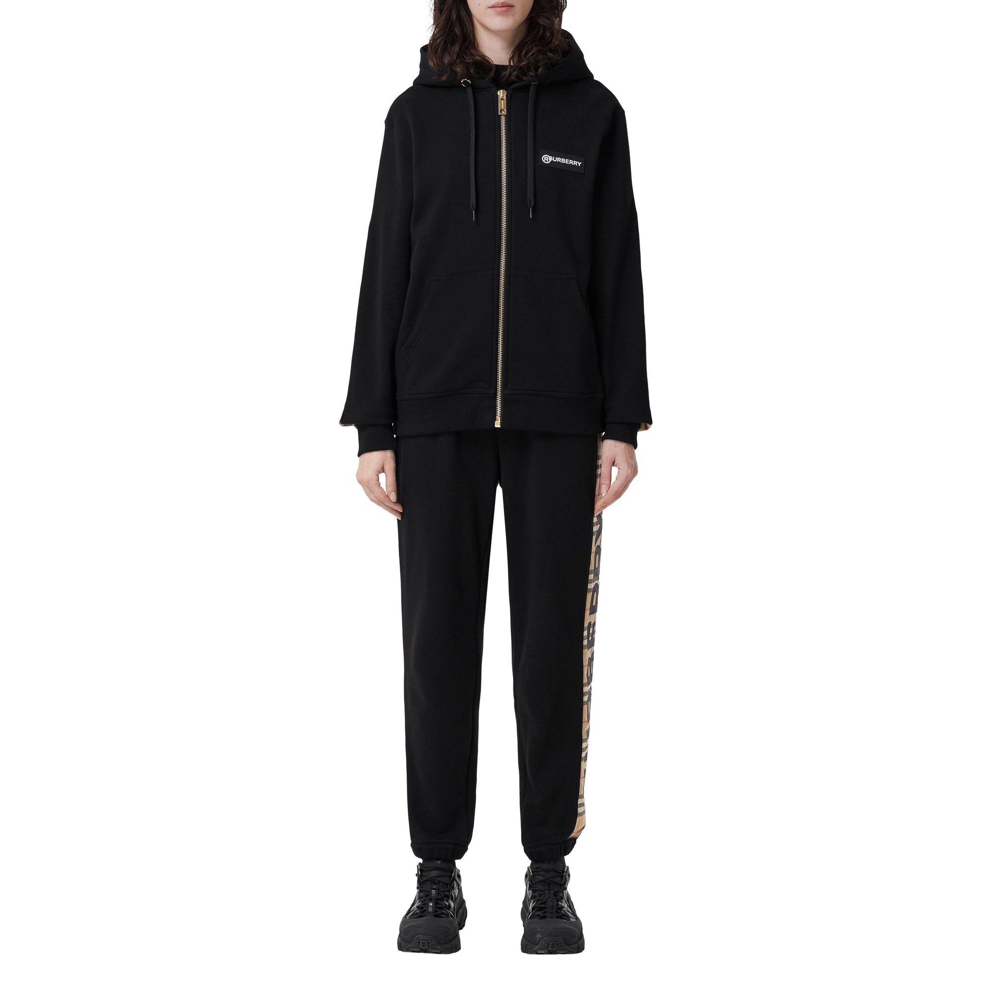 Sweat à capuche oversize à motif Vintage check - Black