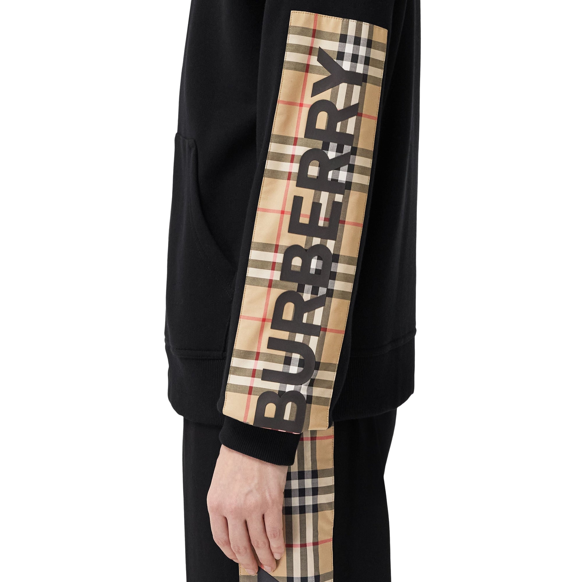 Sweat à capuche oversize à motif Vintage check - Black