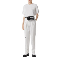 T-shirt oversize monogramme à cristaux - White
