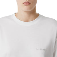 T-shirt oversize monogramme à cristaux - White