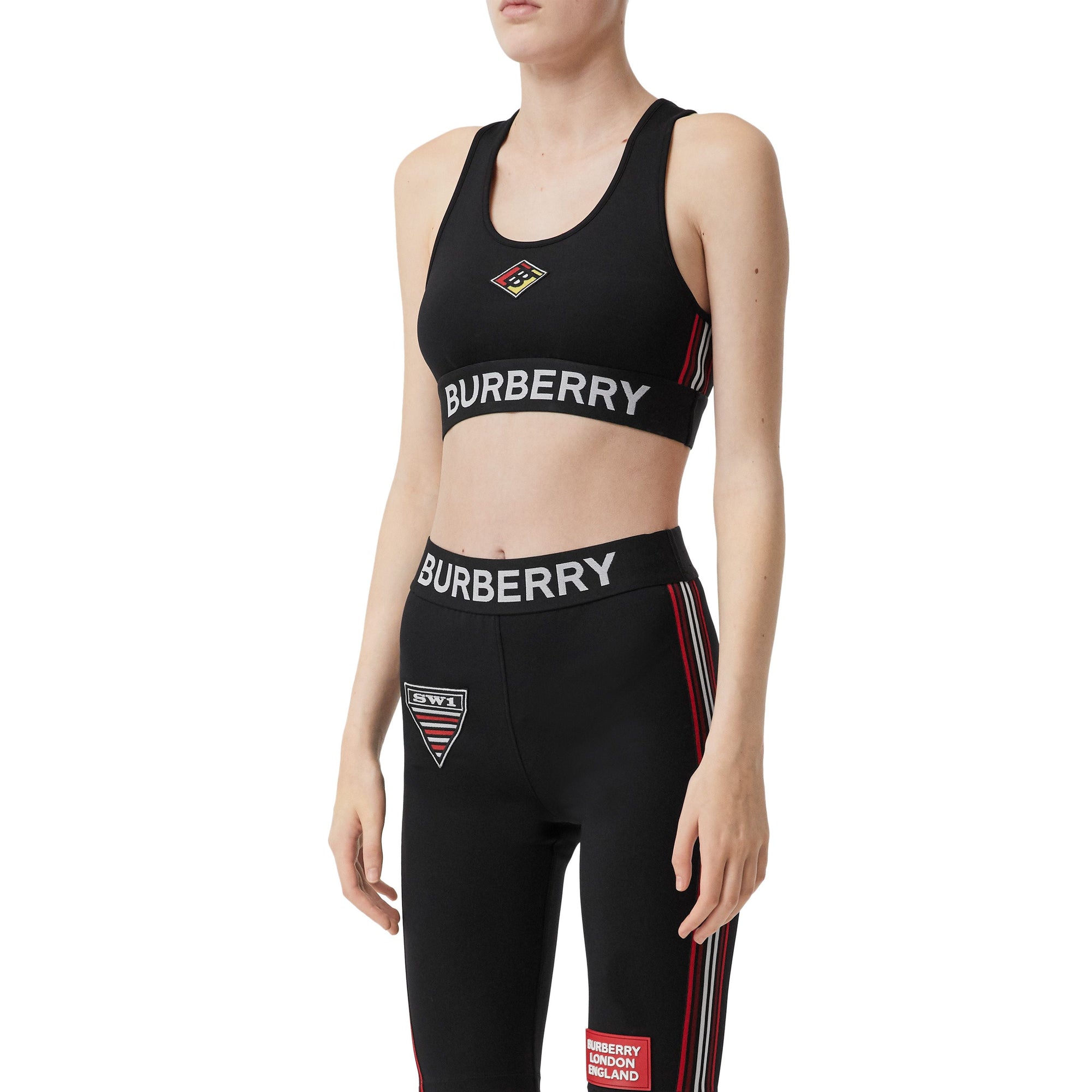 Brassière en jersey stretch avec logo - Black