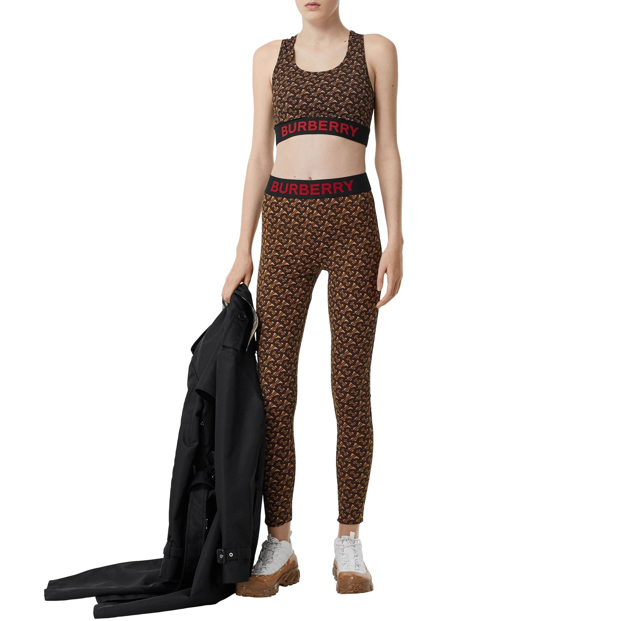 Legging en jersey stretch Monogram - Bridle Brown