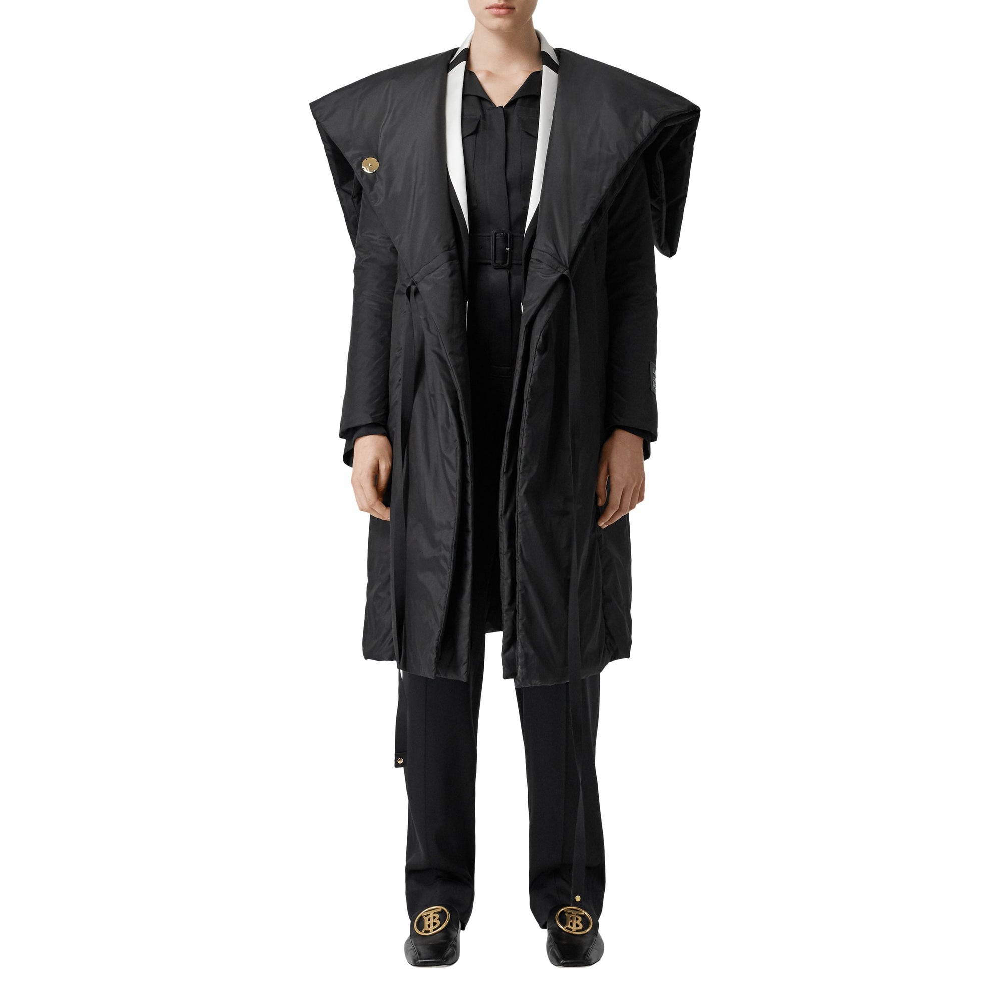 Manteau portefeuille en soie mélangée - Black