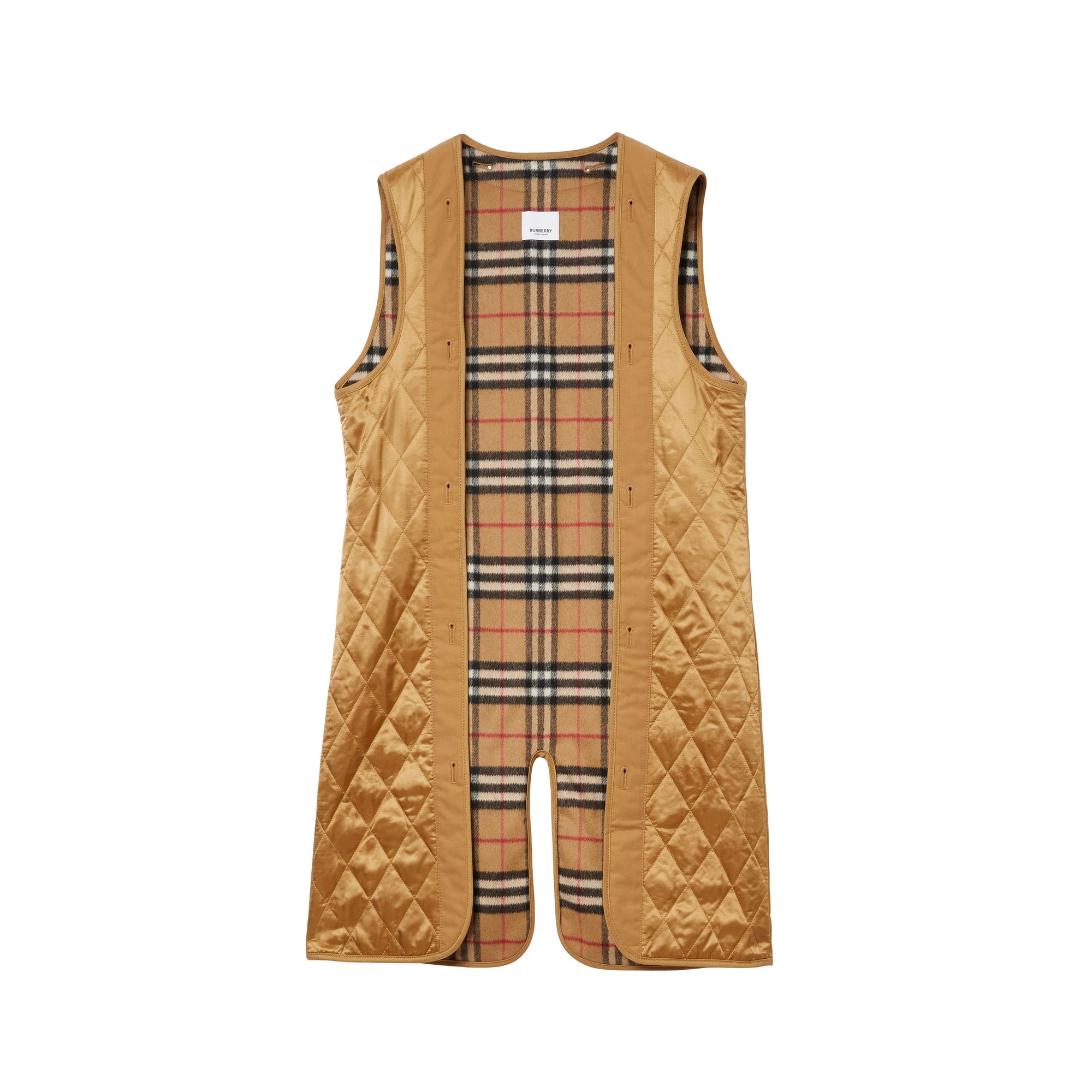 Gilet intérieur Héritage court pour trench en laine - Antique Yellow Check