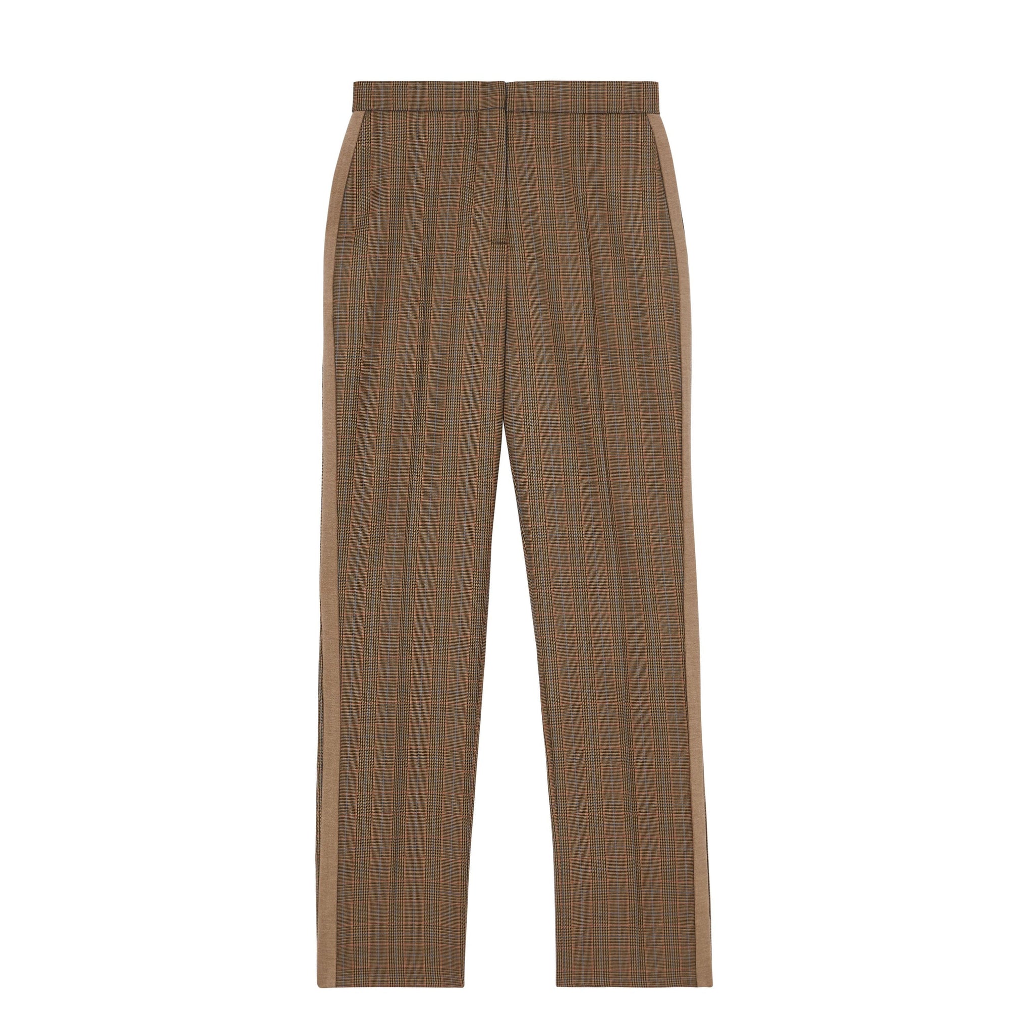 Pantalon de costume motif pied-depoules en laine - Fawn Check