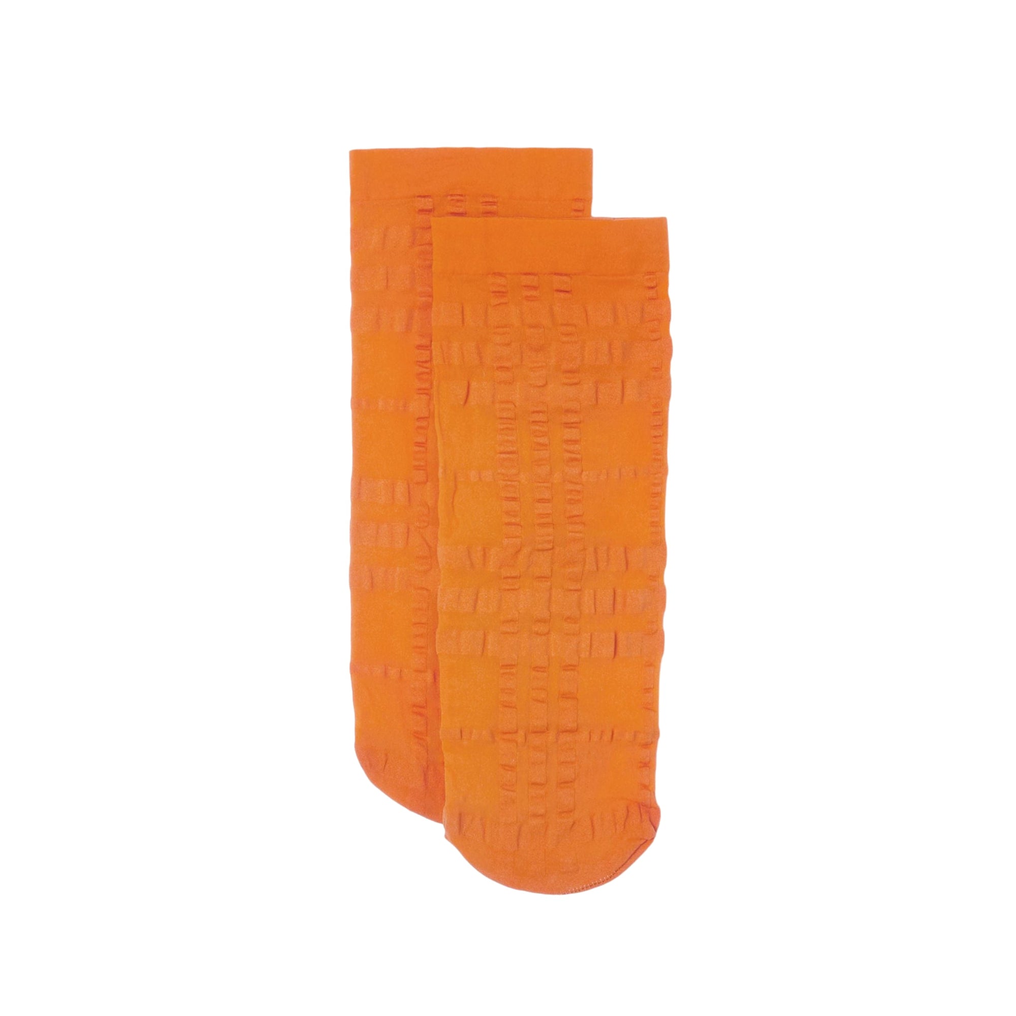 Chaussettes diaphanes Check en jacquard - Orange