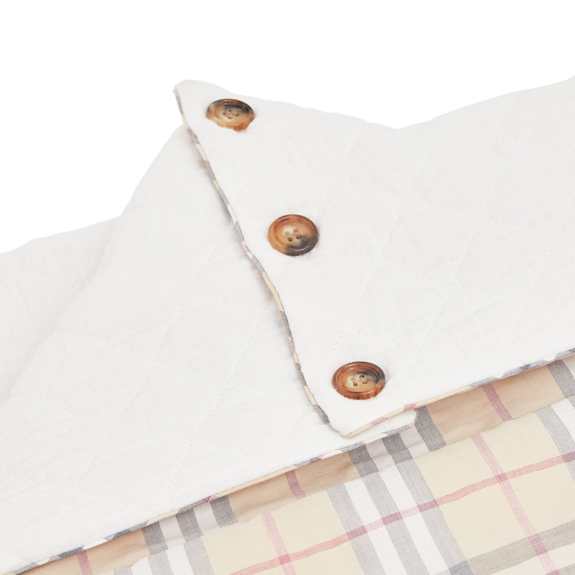 Nid d'ange en coton à motif Vintage Check - White