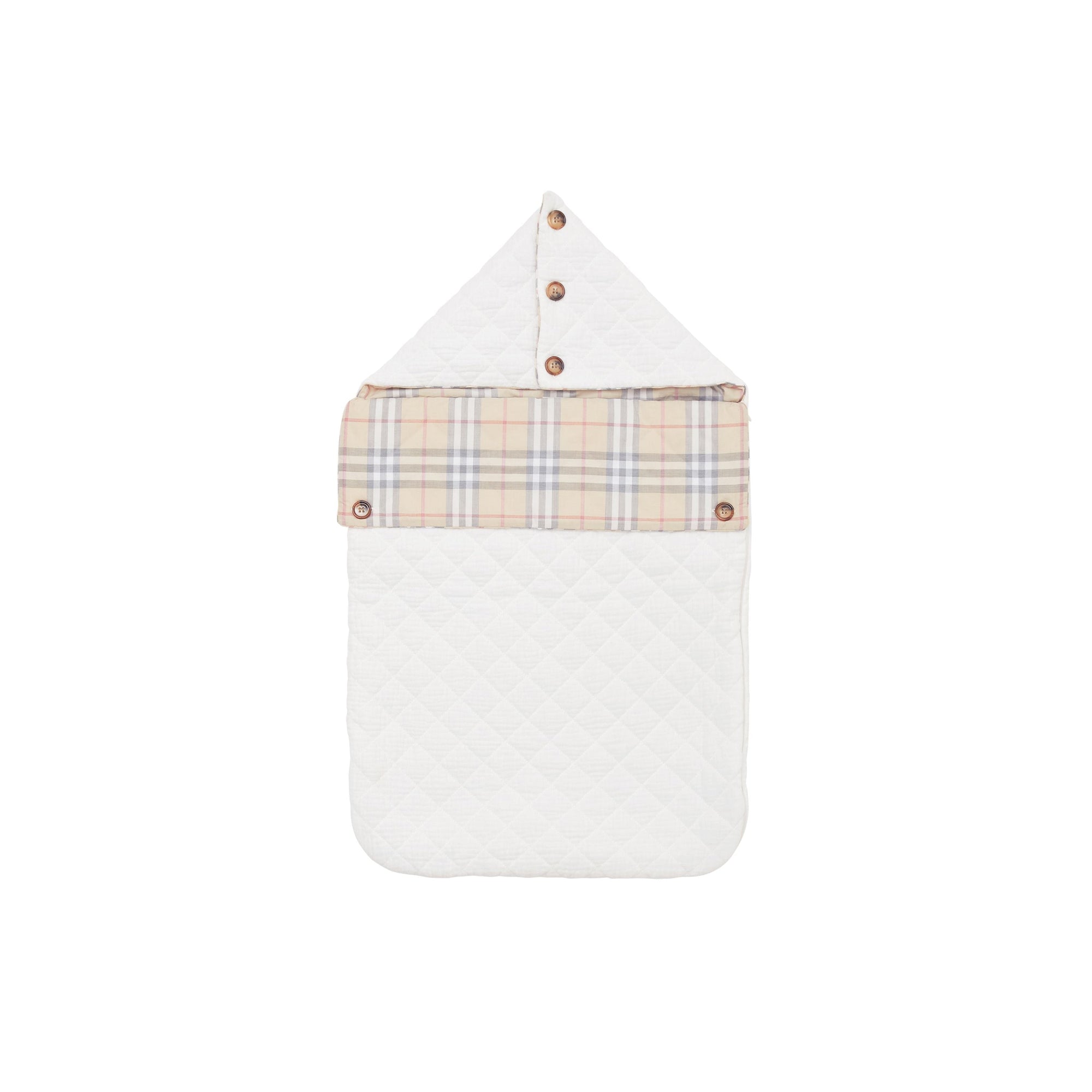 Nid d'ange en coton à motif Vintage Check - White