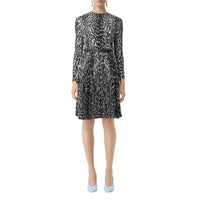 Jupe plissée à imprimé léopard - Black