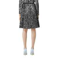 Jupe plissée à imprimé léopard - Black