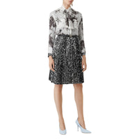 Jupe plissée à imprimé léopard - Black