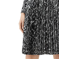 Jupe plissée à imprimé léopard - Black