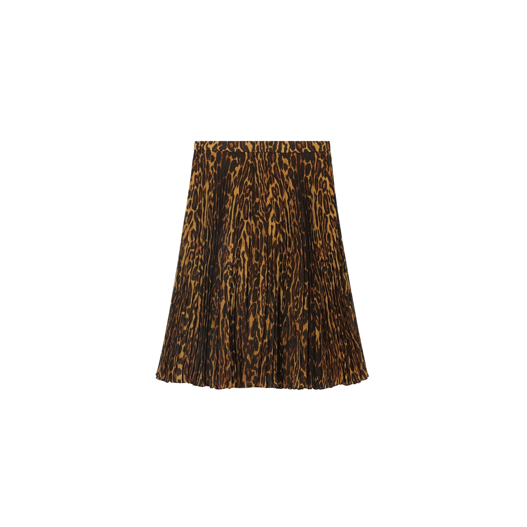 Jupe plissée à imprimé léopard - Dark Mustard