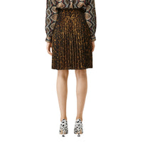 Jupe plissée à imprimé léopard - Dark Mustard