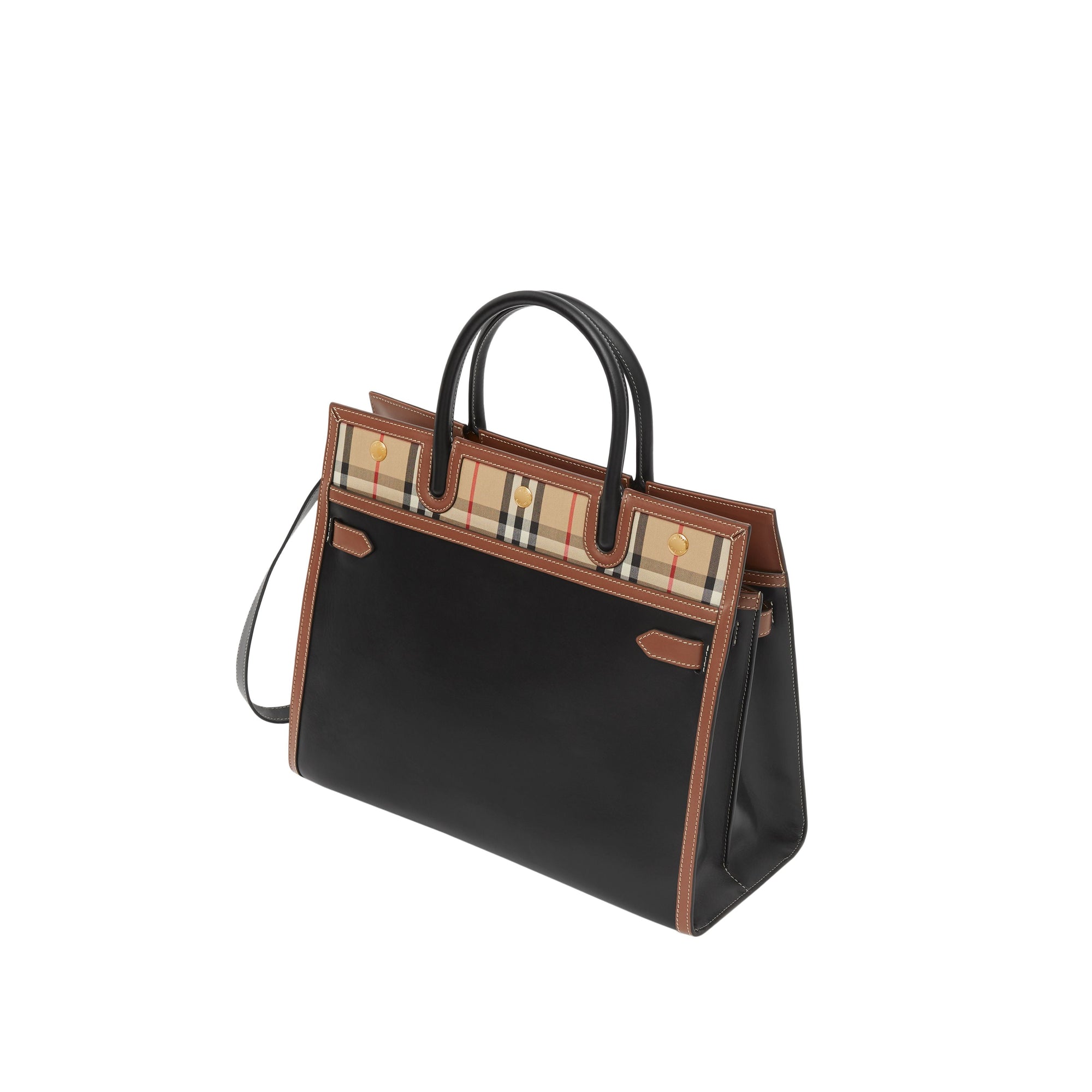 Petit sac Title à double poignée en cuir - Black