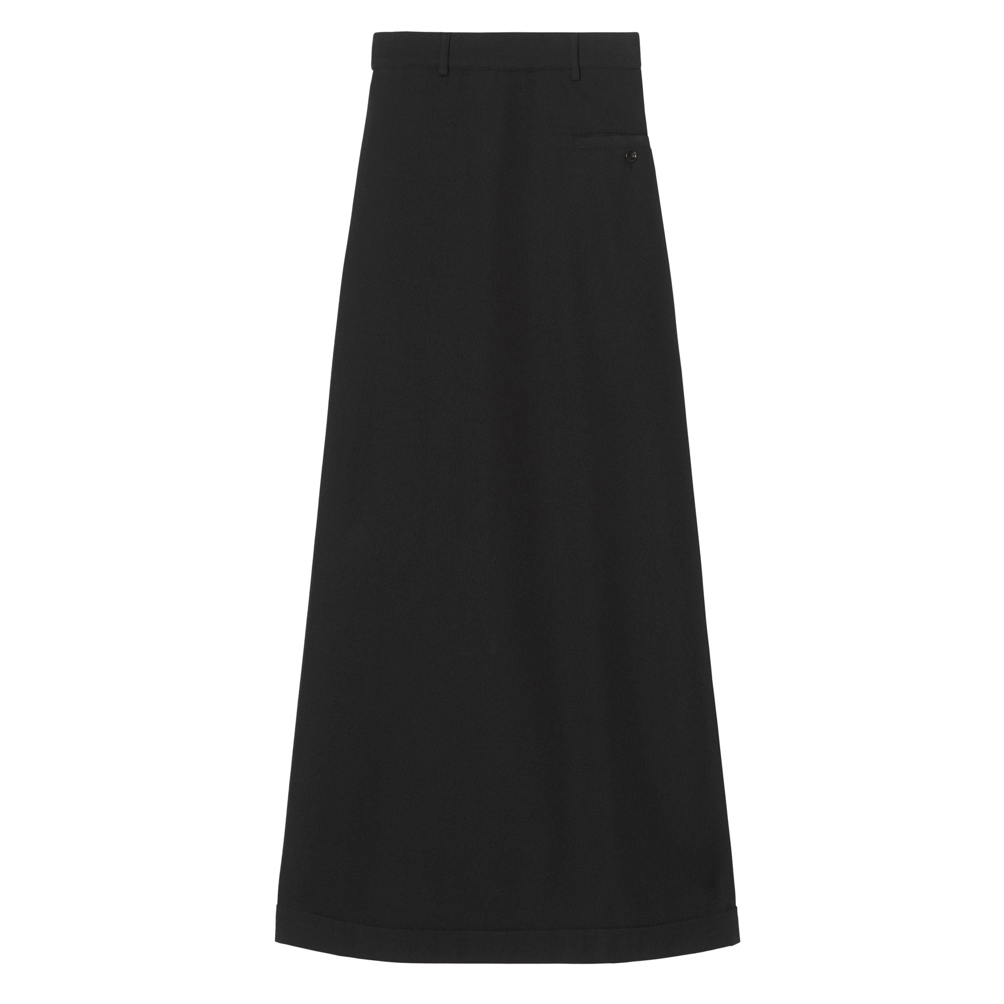 Pantalon ample en laine avec panneau façon jupe - Black