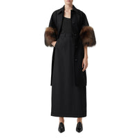 Pantalon ample en laine avec panneau façon jupe - Black