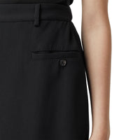 Pantalon ample en laine avec panneau façon jupe - Black