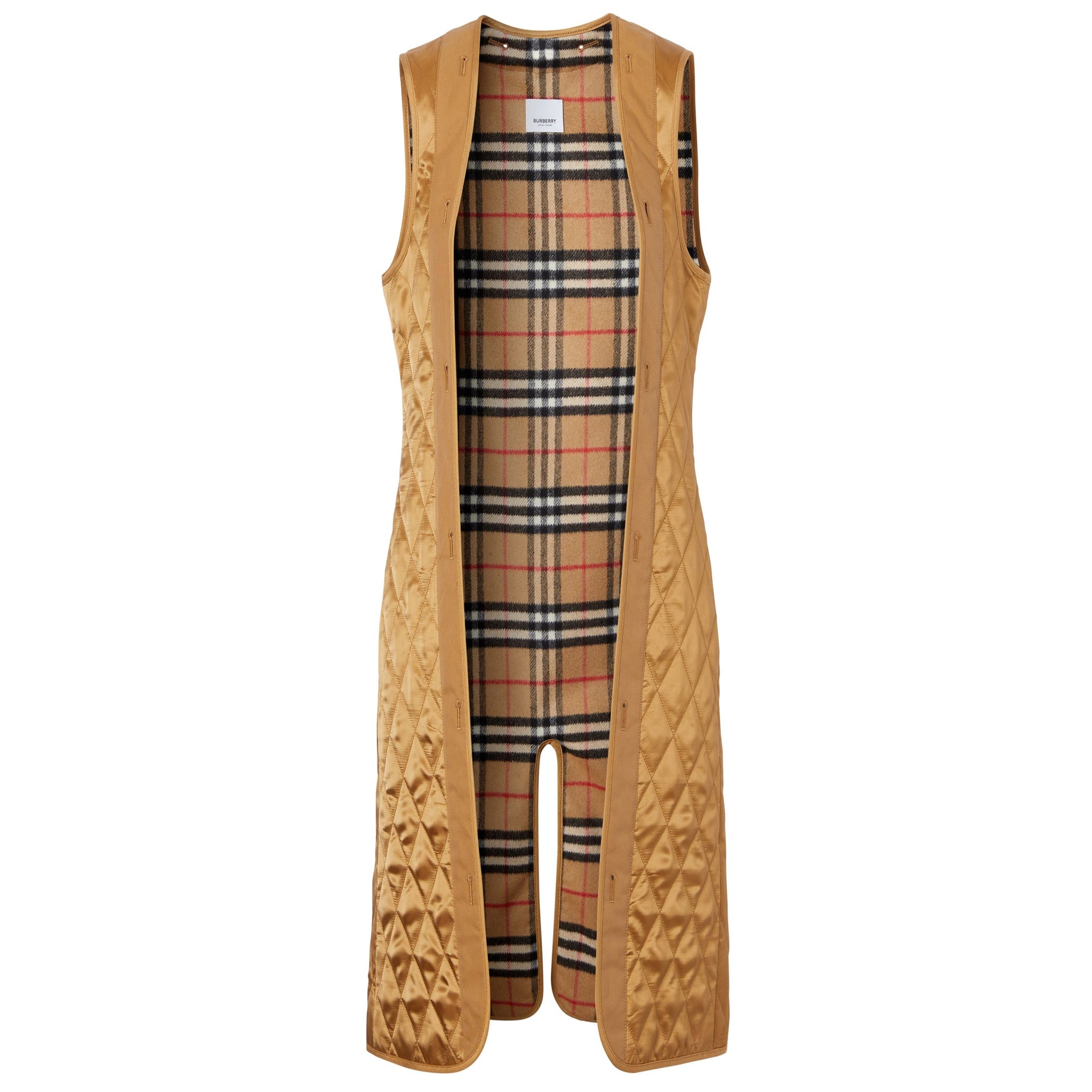 Gilet intérieur Héritage long pour trench en laine - Antique Yellow Check