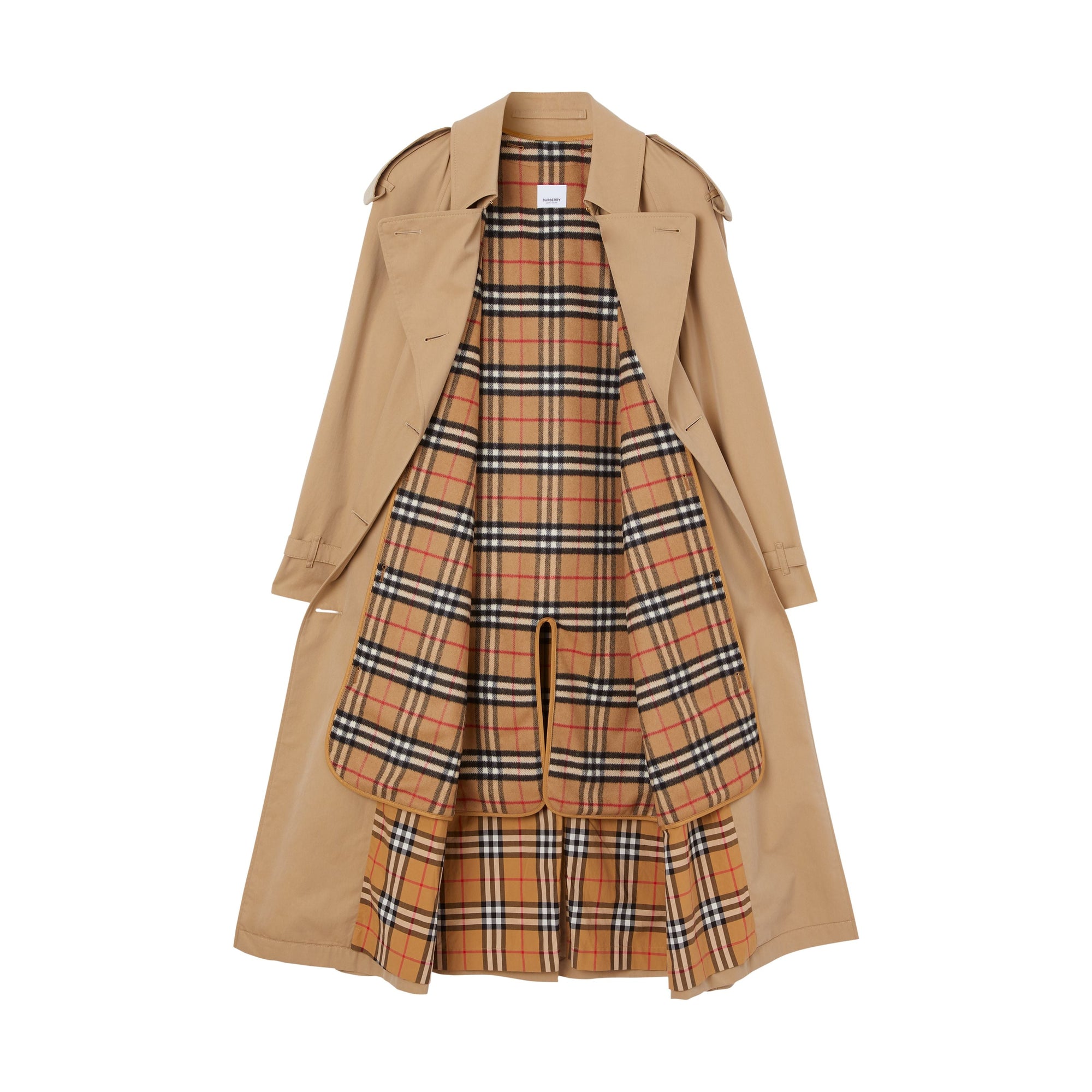 Gilet intérieur Héritage long pour trench en laine - Antique Yellow Check