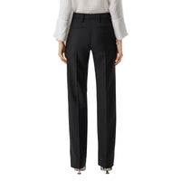 Pantalon ajusté en laine et mohair avec poches - Black