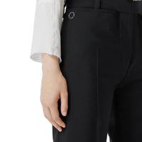 Pantalon ajusté en laine et mohair avec poches - Black