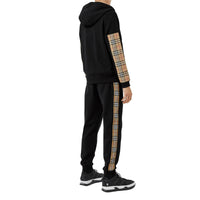 Sweat à capuche à motif Vintage check et logo - Black