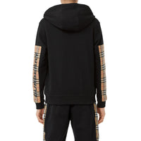 Sweat à capuche à motif Vintage check et logo - Black