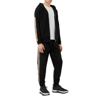 Sweat à capuche à motif Vintage check et logo - Black